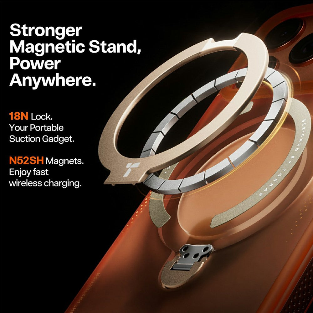 Funda para Apple iPhone 17 Pro Max, Torras, Ostand Spin Air, Naranja