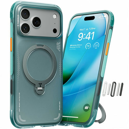 Funda para Apple iPhone 17 Pro Max, Torras, Ostand Spin Air, Verde