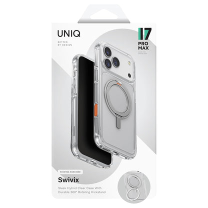 Funda para Apple iPhone 17 Pro Max, UNIQ, Swivix, Plateada.