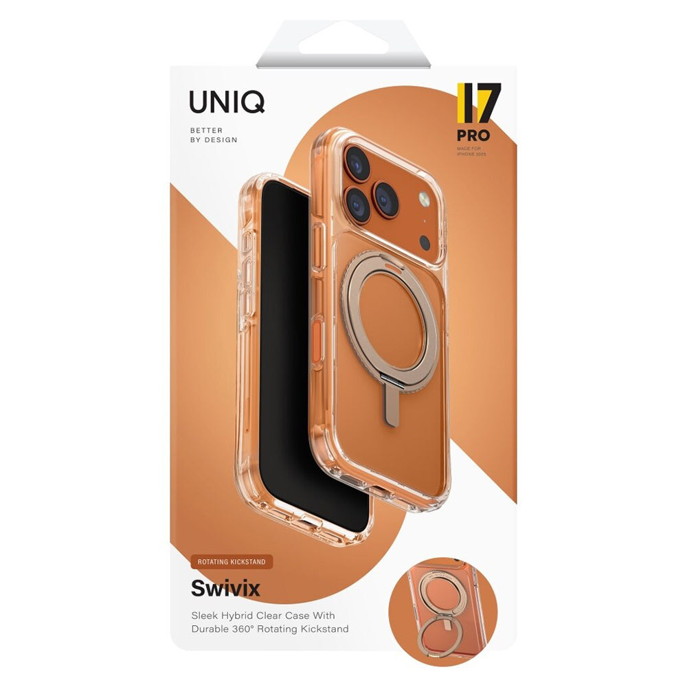 Funda para Apple iPhone 17 Pro Max, UNIQ, Swivix, Dorada.