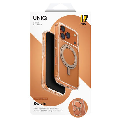 Funda para Apple iPhone 17 Pro Max, UNIQ, Swivix, Dorada.