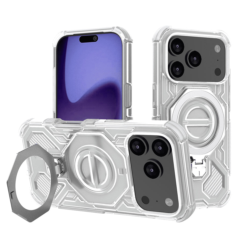 Funda para Apple iPhone 17 Pro, Techsuit, Carbon Shield Pro, Blanca