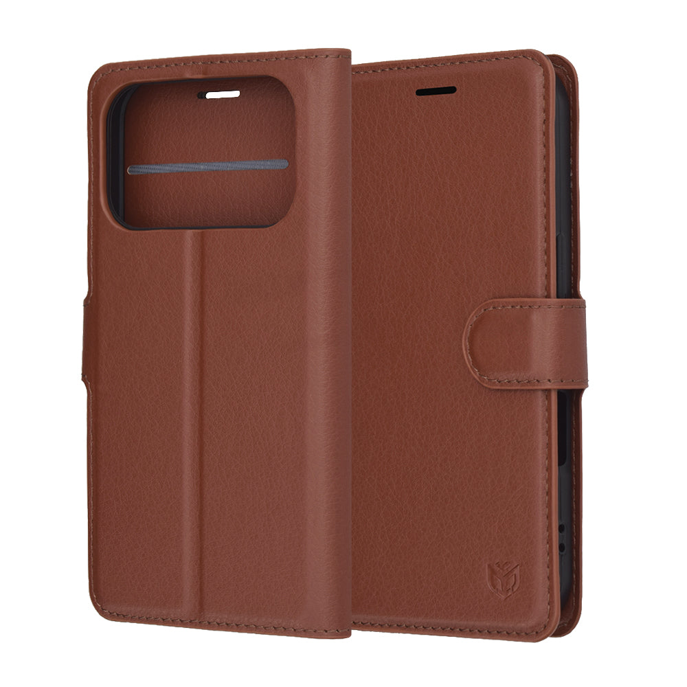 Funda para Apple iPhone 17 Pro, Techsuit, Leather Folio, Marrón