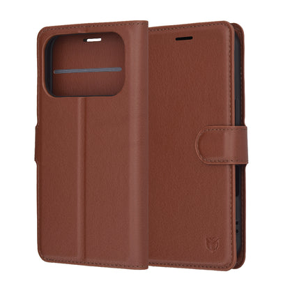Funda para Apple iPhone 17 Pro, Techsuit, Leather Folio, Marrón