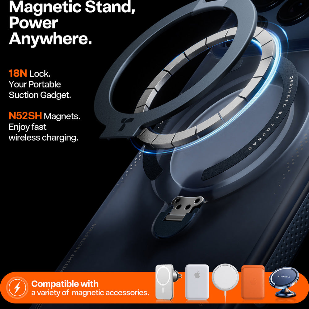 Funda para Apple iPhone 17 Pro, Torras, Ostand Spin Air, Azul