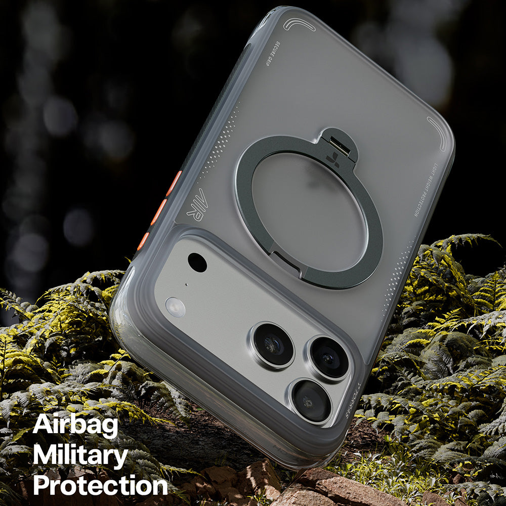 Funda para Apple iPhone 17 Pro, Torras, Ostand Spin Air, Gris