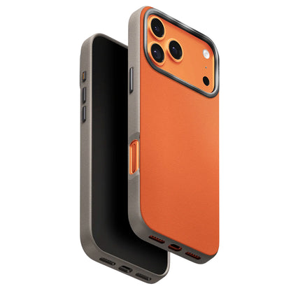 Funda para Apple iPhone 17 Pro, UNIQ, Lyden Leatherette, Beige Naranja