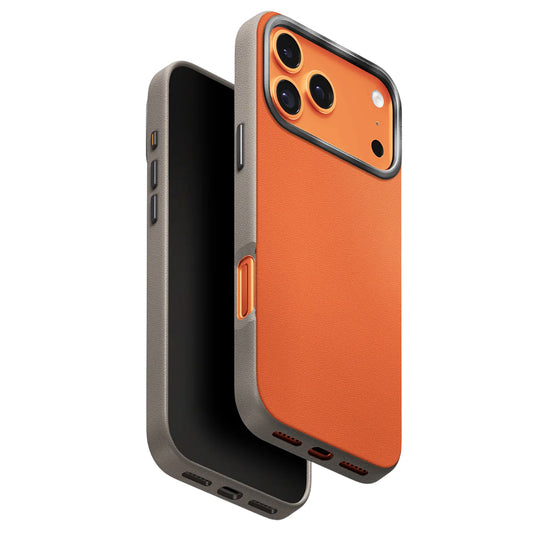 Funda para Apple iPhone 17 Pro, UNIQ, Lyden Leatherette, Beige Naranja