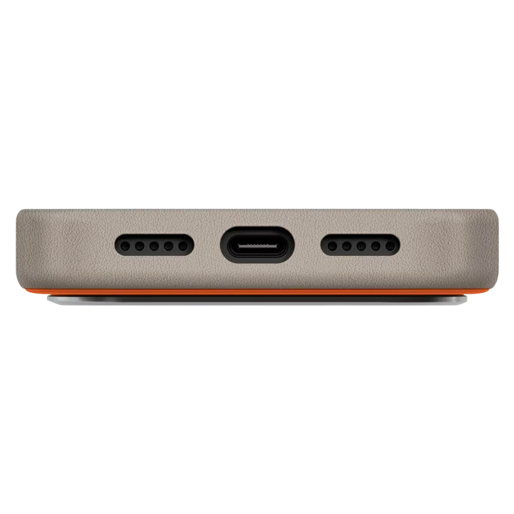 Funda para Apple iPhone 17 Pro, UNIQ, Lyden Leatherette, Beige Naranja