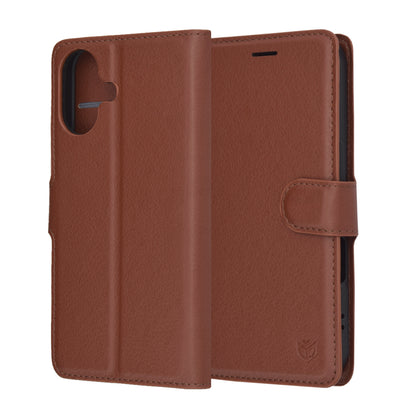 Funda para Apple iPhone 17, Techsuit, Leather Folio, Marrón