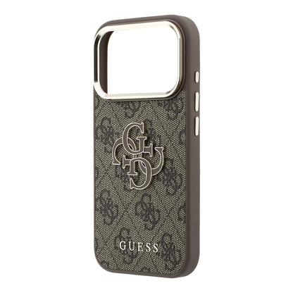 Funda para Apple iPhone 18 Pro / 17 Pro, Guess, Logo Grande 4G de Resina, Marrón