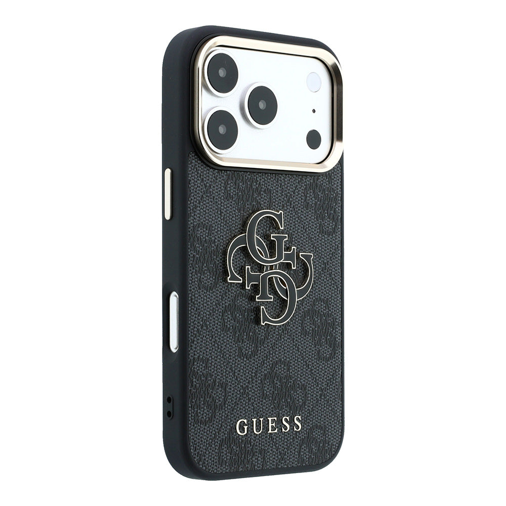 Funda para Apple iPhone 18 Pro / 17 Pro, Guess, Logo Grande 4G de Resina, Negra