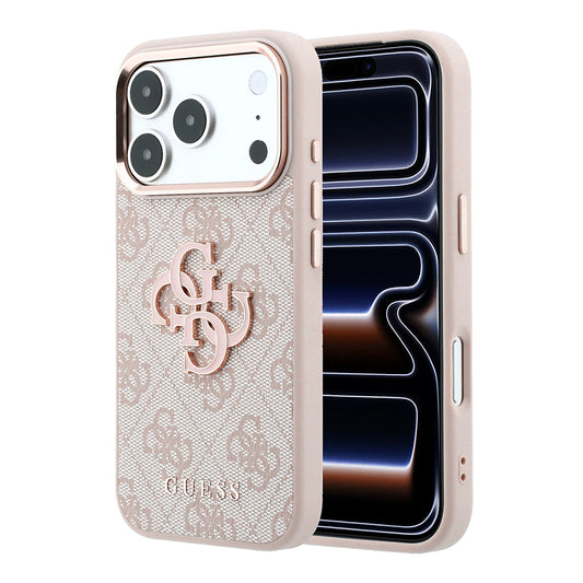 Funda para Apple iPhone 18 Pro / 17 Pro, Guess, Logo Grande 4G de Resina, Rosa