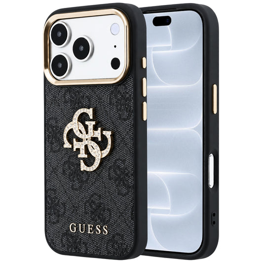 Funda para Apple iPhone 18 Pro / 17 Pro, Guess, 4G Big Strass Logo, Negra