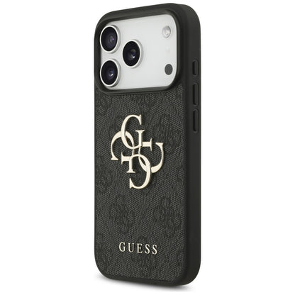 Funda para Apple iPhone 18 Pro / 17 Pro, Guess, 4G Classic Logo con Correa, Negra