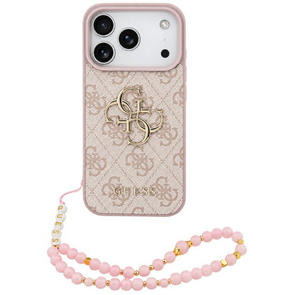 Funda para Apple iPhone 18 Pro / 17 Pro, Guess, 4G Classic Logo con Correa, Rosa