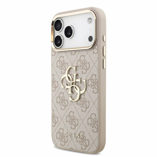 Funda para Apple iPhone 18 Pro / 17 Pro, Guess, 4G Classic Logo with Strap, rosa dorado