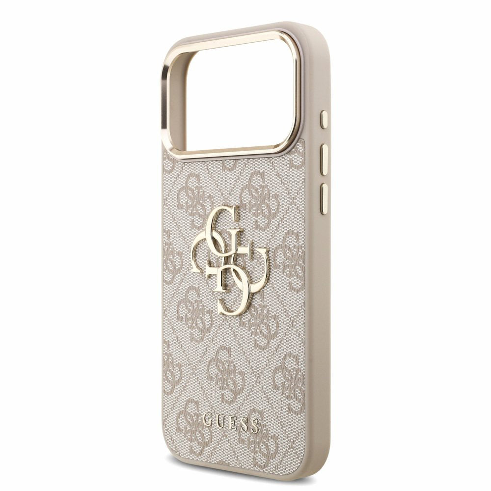 Funda para Apple iPhone 18 Pro / 17 Pro, Guess, 4G Classic Logo with Strap, rosa dorado