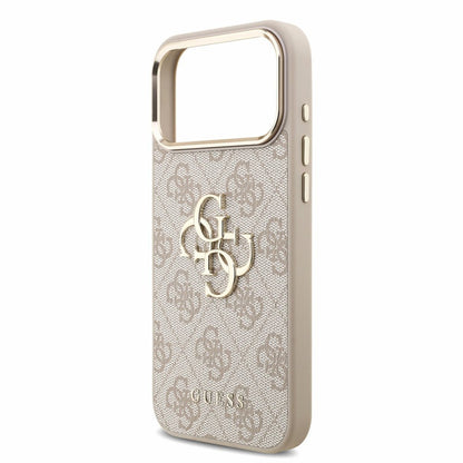 Funda para Apple iPhone 18 Pro / 17 Pro, Guess, 4G Classic Logo with Strap, rosa dorado