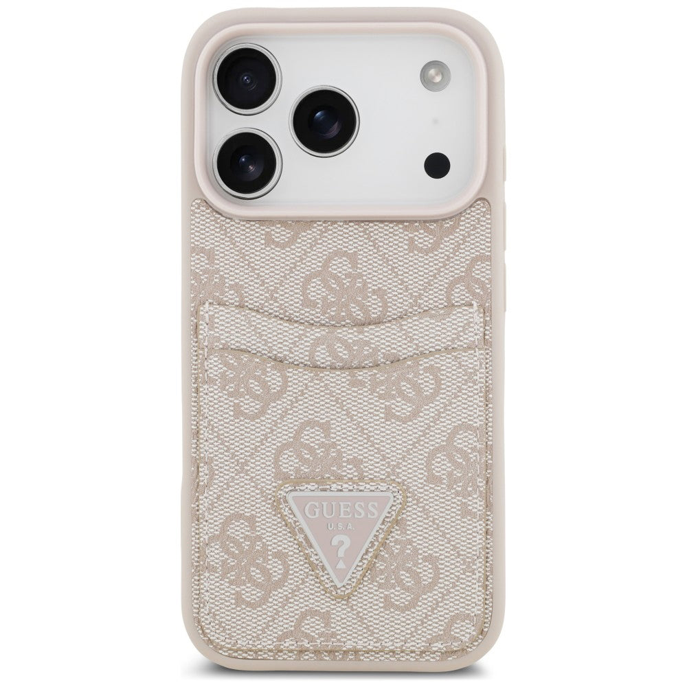 Case for Apple iPhone 18 Pro / 17 Pro, Guess, 4G Double Card Triangle, Pink