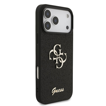 Funda para Apple iPhone 18 Pro / 17 Pro, Guess, Fixed Glitter Big 4G, Negra