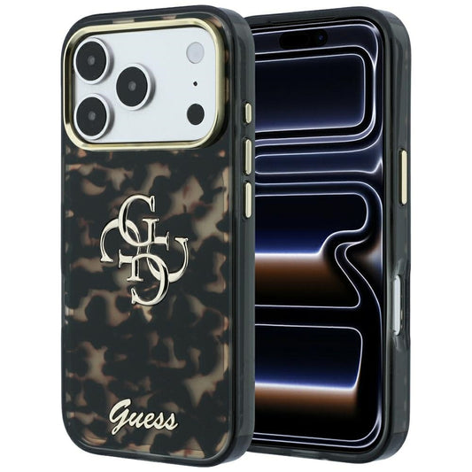 Funda para Apple iPhone 18 Pro / 17 Pro, Guess, IML 4G Metal Script, Marrón