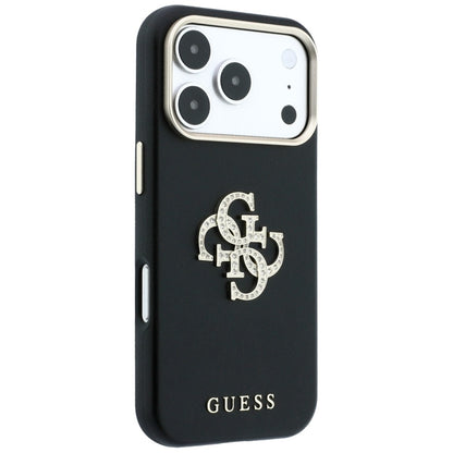 Funda para Apple iPhone 18 Pro / 17 Pro, Guess, Logo Grande de Strass Suave, Burdeos
