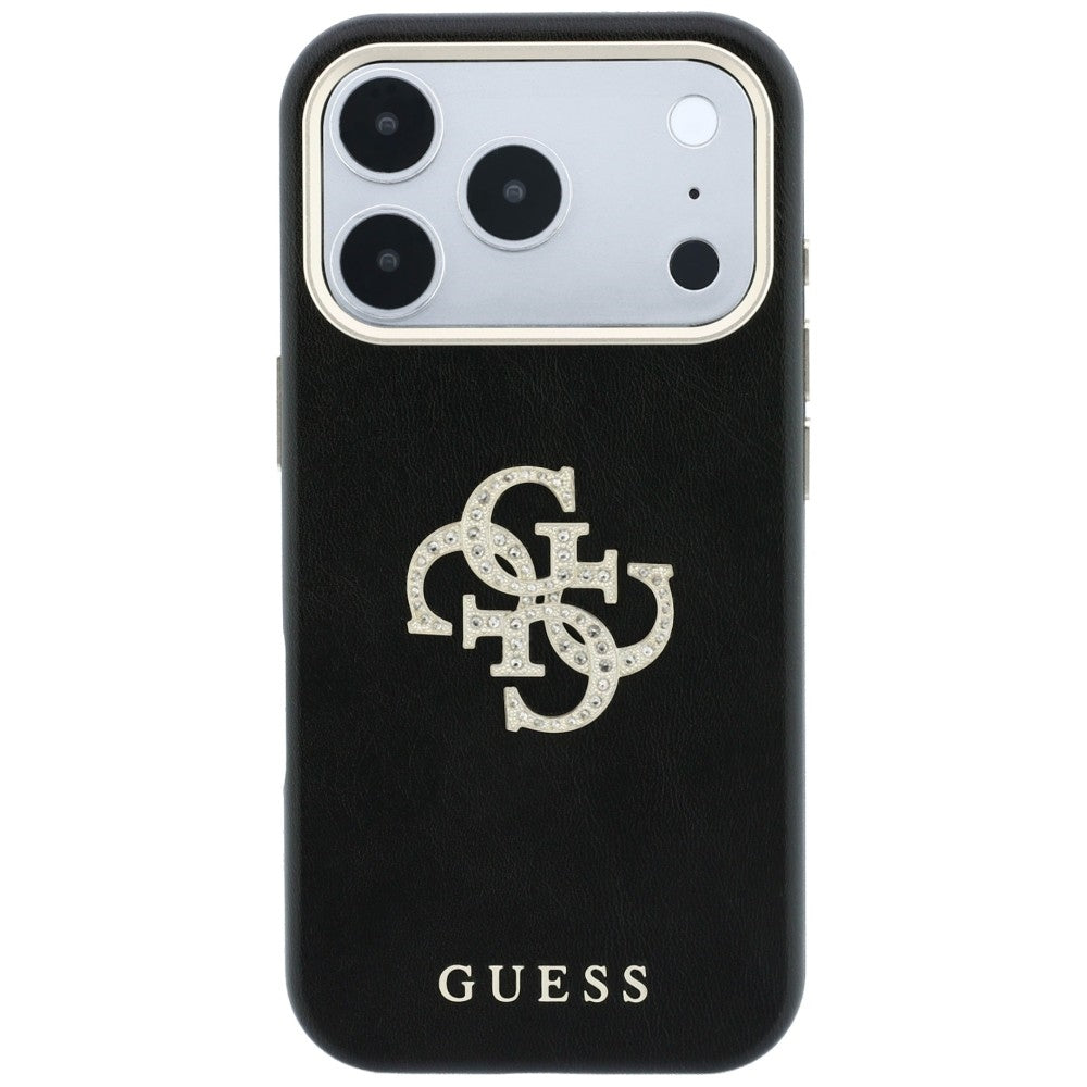 Funda para Apple iPhone 18 Pro / 17 Pro, Guess, Logo Grande de Strass Suave, Burdeos