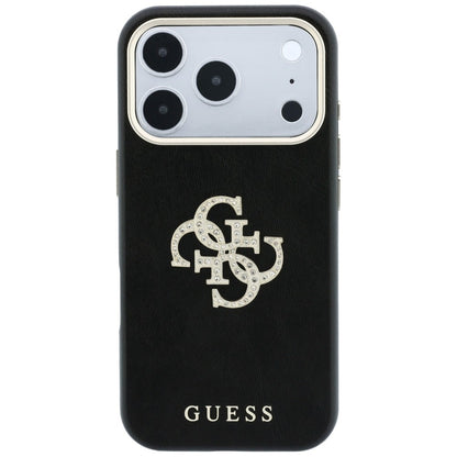 Funda para Apple iPhone 18 Pro / 17 Pro, Guess, Logo Grande de Strass Suave, Burdeos