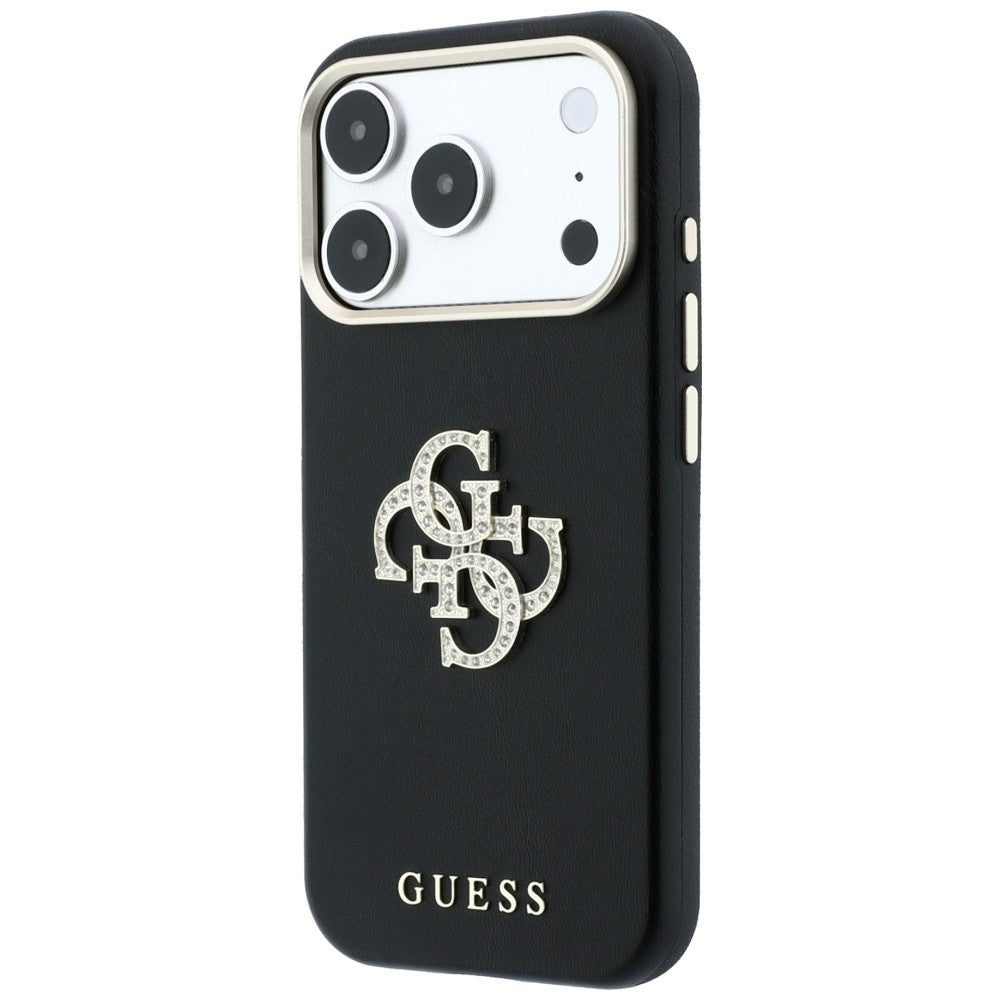 Funda para Apple iPhone 18 Pro / 17 Pro, Guess, Logo Grande de Strass Suave, Burdeos