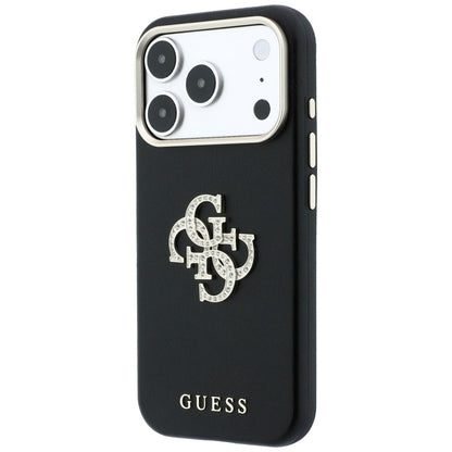 Funda para Apple iPhone 18 Pro / 17 Pro, Guess, Logo Grande de Strass Suave, Burdeos