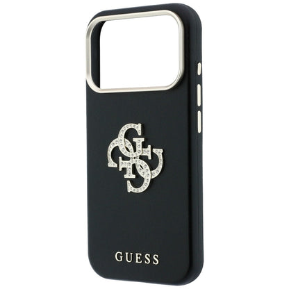Funda para Apple iPhone 18 Pro / 17 Pro, Guess, Logo Grande de Strass Suave, Burdeos