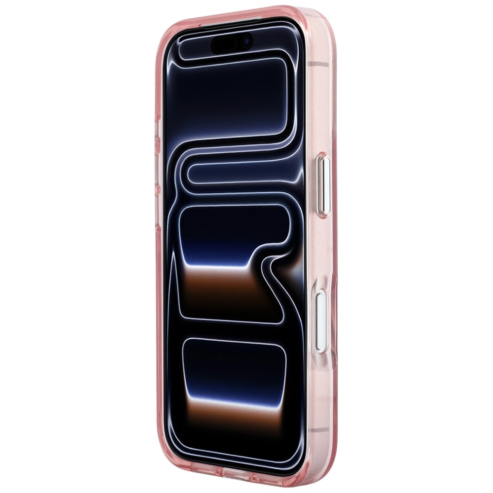 Funda para Apple iPhone 18 Pro / 17 Pro, Karl Lagerfeld, IML Gran Logo de Resina con Marco Metálico, Rosa