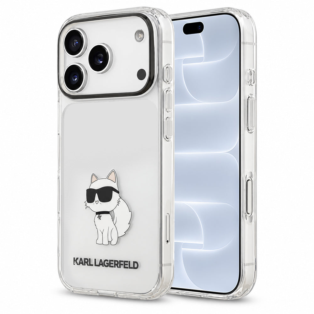 Funda para Apple iPhone 18 Pro / 17 Pro, Karl Lagerfeld, IML Choupette NFT, Transparente