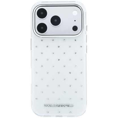 Funda para Apple iPhone 18 Pro / 17 Pro, Karl Lagerfeld, IML con piedras de strass y logo electrochapado, Blanca