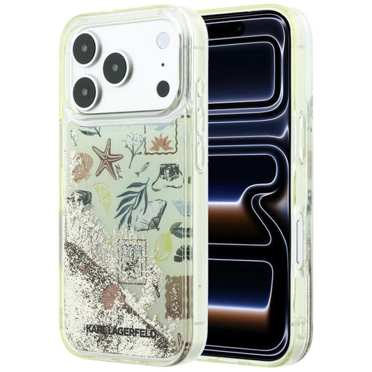 Funda para Apple iPhone 18 Pro / 17 Pro, Karl Lagerfeld, Liquid Glitter Beach and Sand, Beige