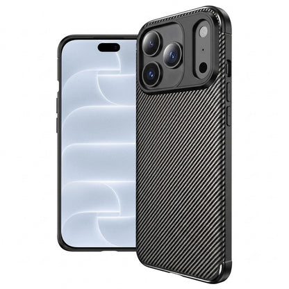 Funda para Apple iPhone 18 Pro / 17 Pro, Techsuit, CarbonFiber, negra