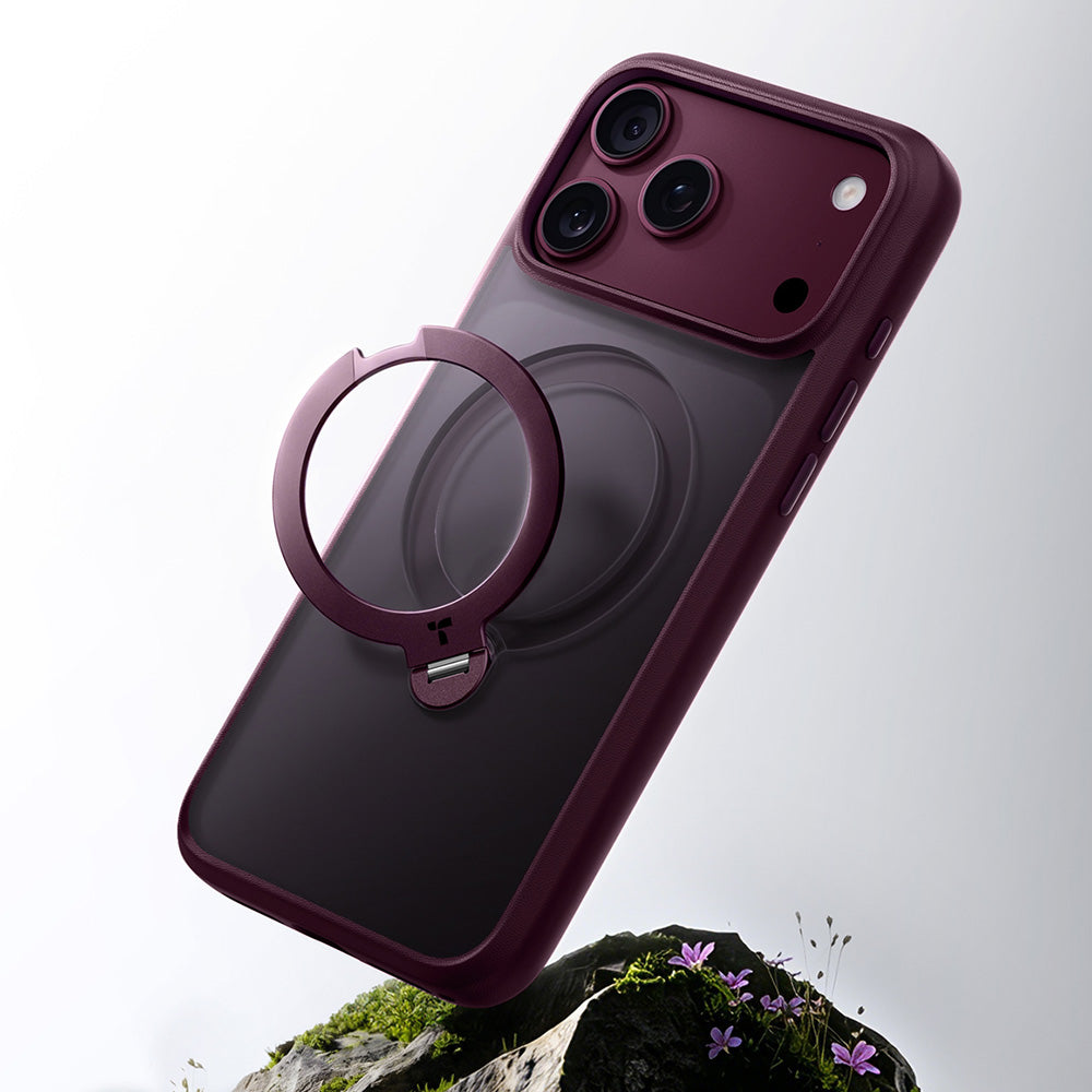 Funda MagSafe para Apple iPhone 18 Pro / 17 Pro, Torras, Ostand Spin, Morado
