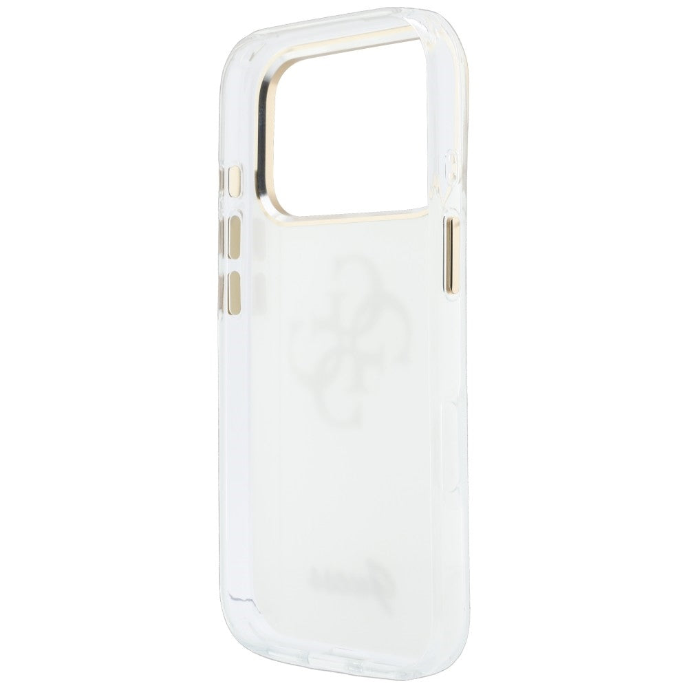 Funda para Apple iPhone 18 Pro, Guess, IML 4G Metal Script, Blanca