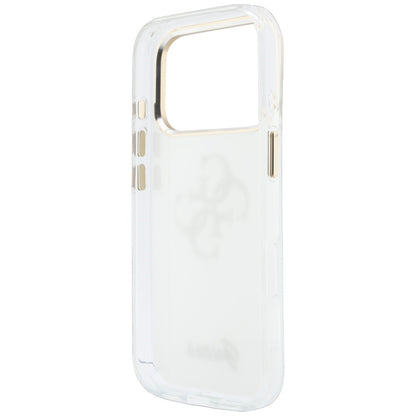 Funda para Apple iPhone 18 Pro, Guess, IML 4G Metal Script, Blanca