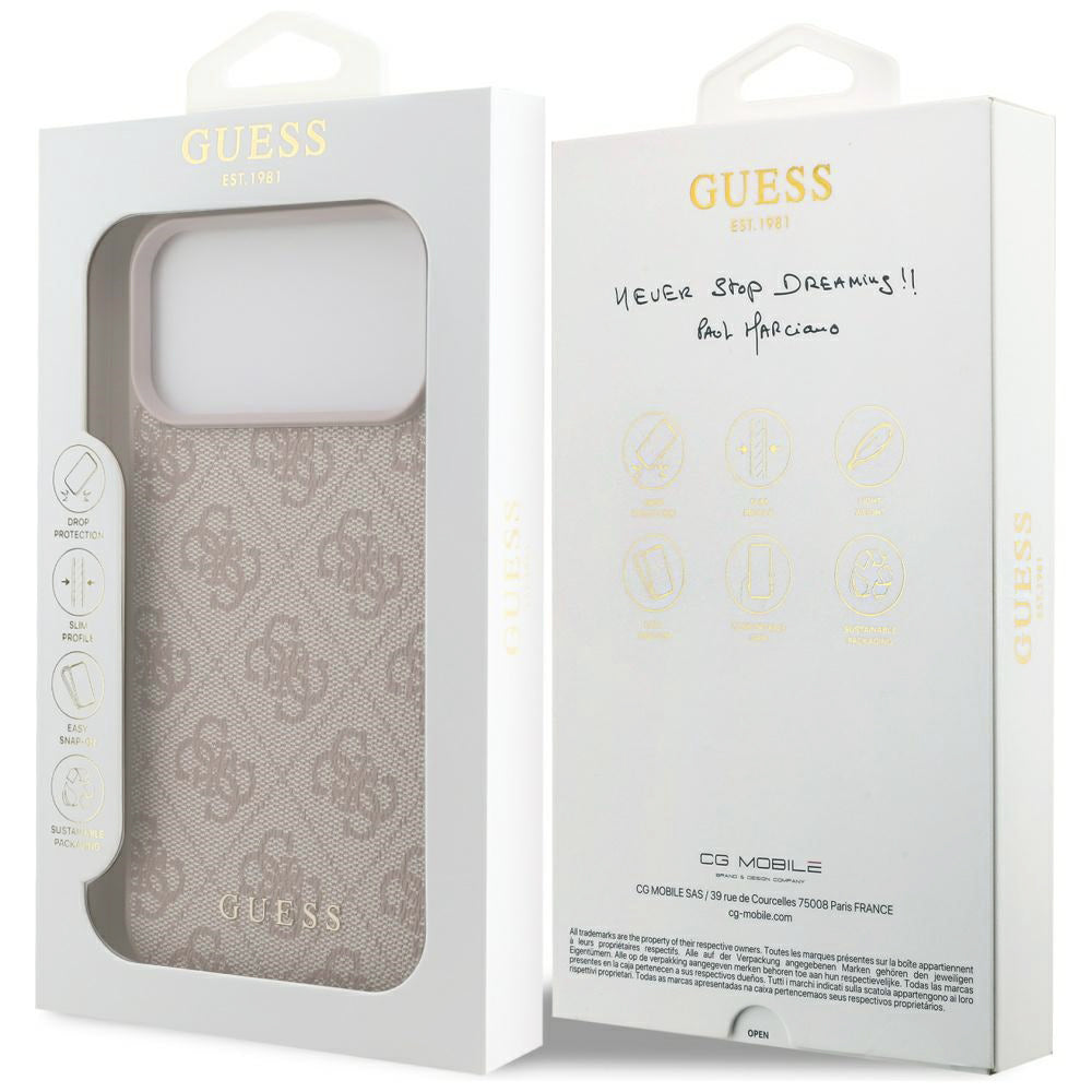 Funda para Apple iPhone 18 Pro Max / 17 Pro Max, Guess, 4G Big Classic Logo, Rosa