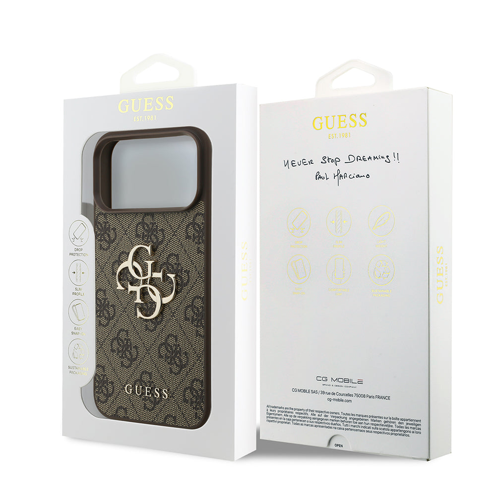 Funda para Apple iPhone 18 Pro Max / 17 Pro Max, Guess, 4G Big Logo, Marrón