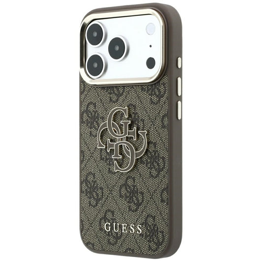Funda para Apple iPhone 18 Pro Max / 17 Pro Max, Guess, Logo Grande 4G de Resina, Marrón