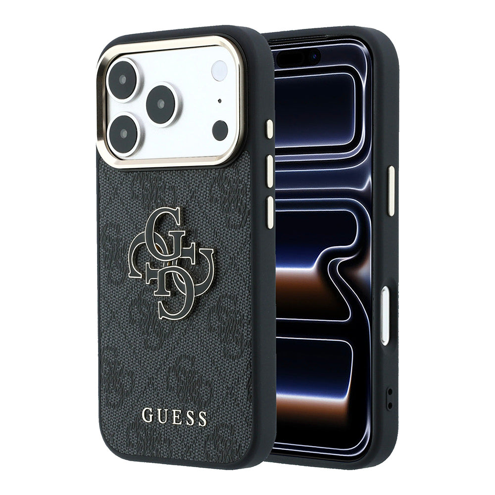 Funda para Apple iPhone 18 Pro Max / 17 Pro Max, Guess, Logo Grande 4G de Resina, Negra