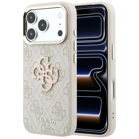 Funda para Apple iPhone 18 Pro Max / 17 Pro Max, Guess, Logo Grande de Resina 4G, Rosa