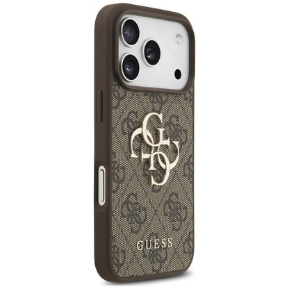 Funda para Apple iPhone 18 Pro Max / 17 Pro Max, Guess, 4G Classic Logo con Correa, Marrón