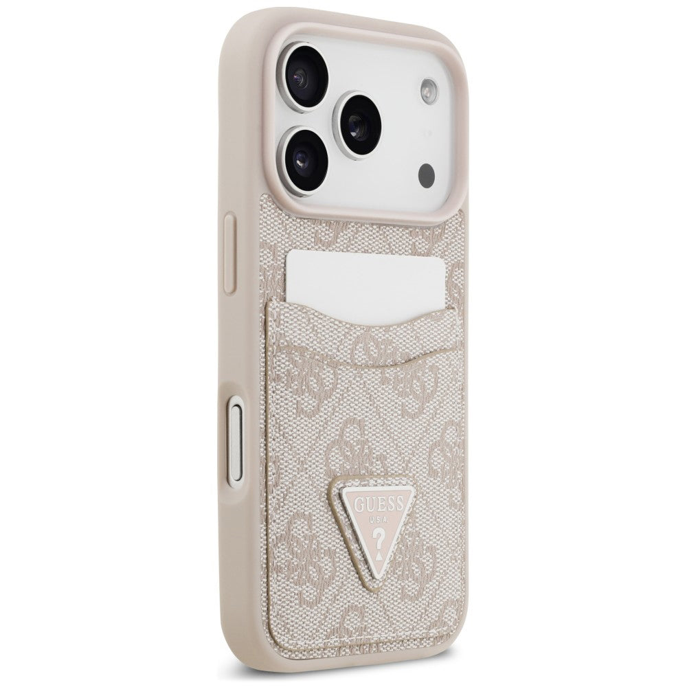 Funda para Apple iPhone 18 Pro Max / 17 Pro Max, Guess, 4G Double Card Triangle, rosa