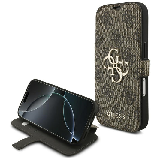 Funda para Apple iPhone 18 Pro Max / 17 Pro Max, Guess, Logo Metálico 4G, Marrón