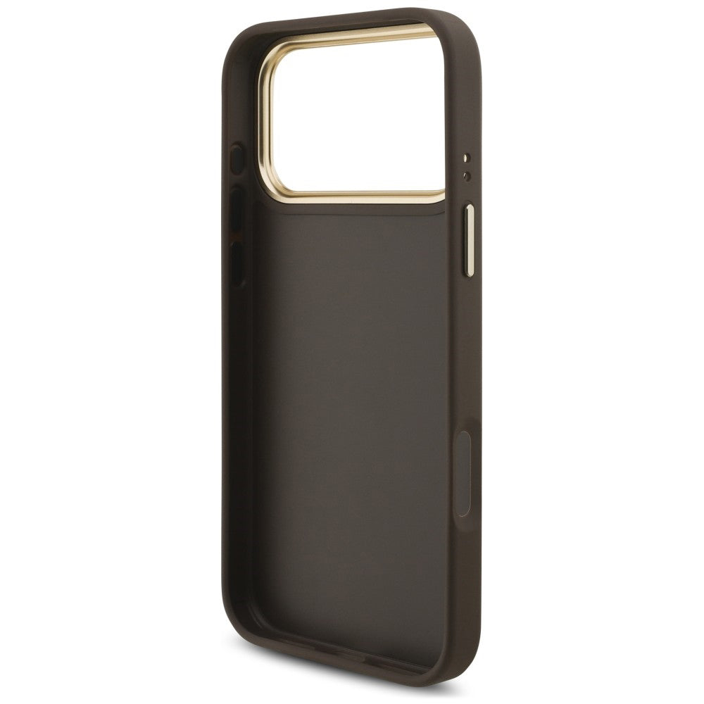 Funda para Apple iPhone 18 Pro Max / 17 Pro Max, Guess, Big 4G Classic Logo & Big Strap Metal Buttons, marrón