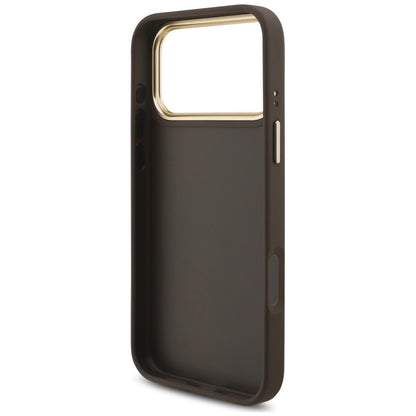 Funda para Apple iPhone 18 Pro Max / 17 Pro Max, Guess, Big 4G Classic Logo & Big Strap Metal Buttons, marrón